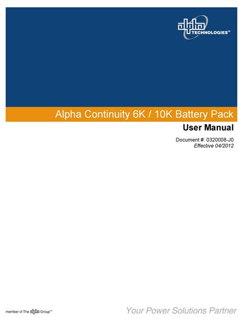 ALPHA TECHNOLOGIES ALPHA CONTINUITY 6K USER MANUAL Pdf Download ...