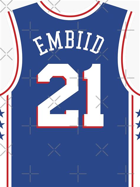 "Joel Embiid 76ers Jersey" Sticker by ZachChristensen | Redbubble