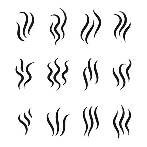 Wavy line vector of rising steam or smoke. Coffee aroma line concept ...