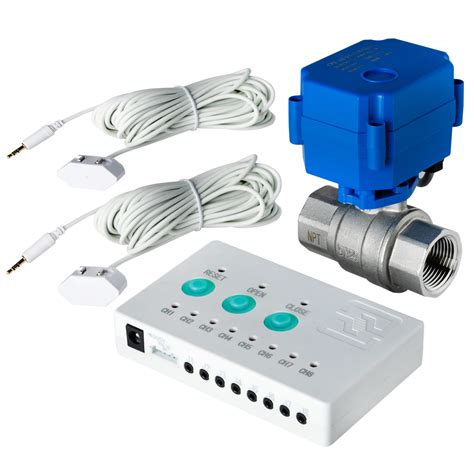 iSpring LS43 Water Leak Detector Alarm System with Automatic Shut-off Valve and 2 Detection ...