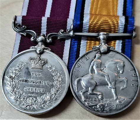 WW1 MERITORIOUS SERVICE MEDAL & BRITISH WAR MEDAL TO SGT GREEN 2/4th OX ...