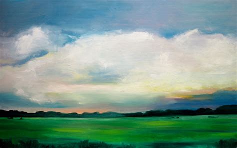 Landscape Painting Abstract Clouds, Painting by Lubchik | Artmajeur