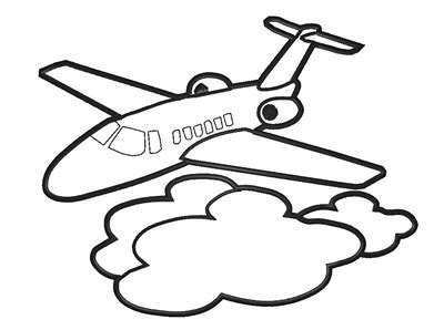 outline image of airplane - Clip Art Library