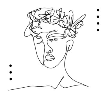 Single Line Woman Face, Single Drawing, Woman Drawing, Face Drawing PNG Transparent Clipart ...