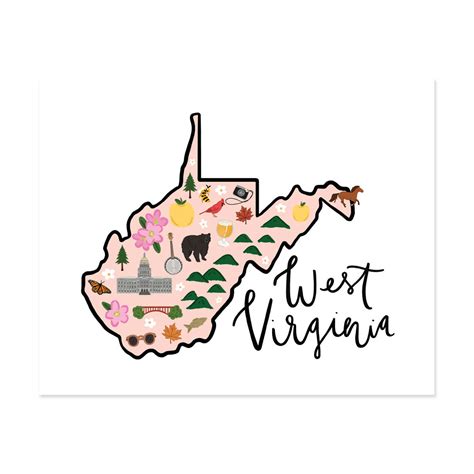 State Art Prints - West Virginia– Bloomwolf Studio