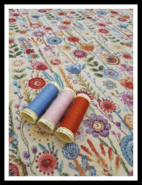 Cotton Rich Tapestry Fabric Kew Gardens Cream Prints Medium Heavy ...