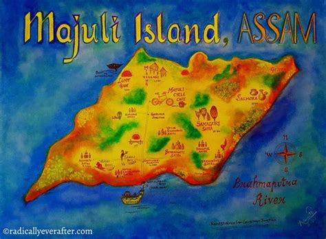 Majuli Island Map Assam India