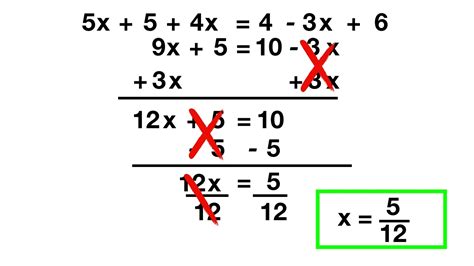 Multi Step Equations - Variables on Both Sides - YouTube