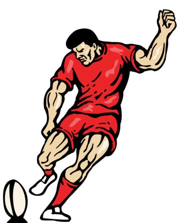 Rugby Player Kicking The Ball Kick, Punt, Illustration, Retro PNG Transparent Image and Clipart ...