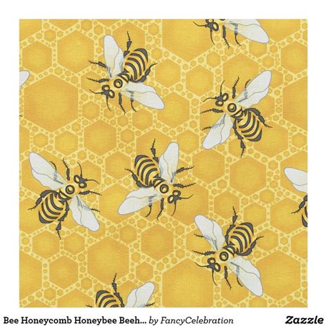 Bee Honeycomb Honeybee Beehive Pattern Cute Nature Fabric | Honeybee art, Bee hive, Bee honeycomb