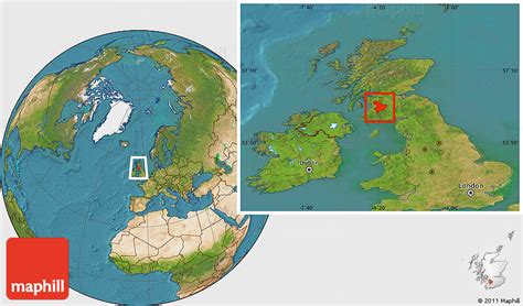 Satellite Location Map of East Ayrshire