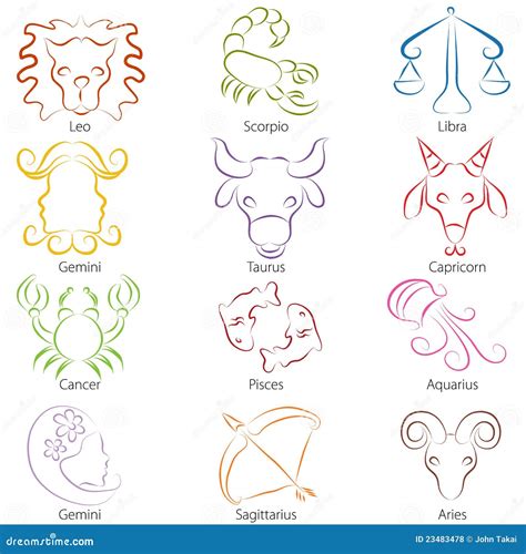 Zodiac Sign Line Art Royalty Free Stock Photos - Image: 23483478