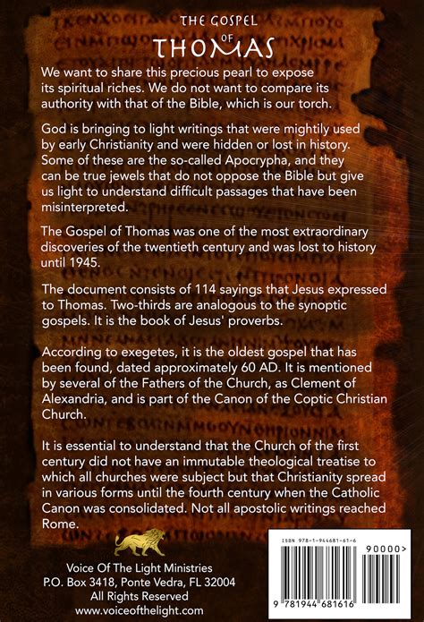 The Gospel of Thomas – Store | Voice of The Light