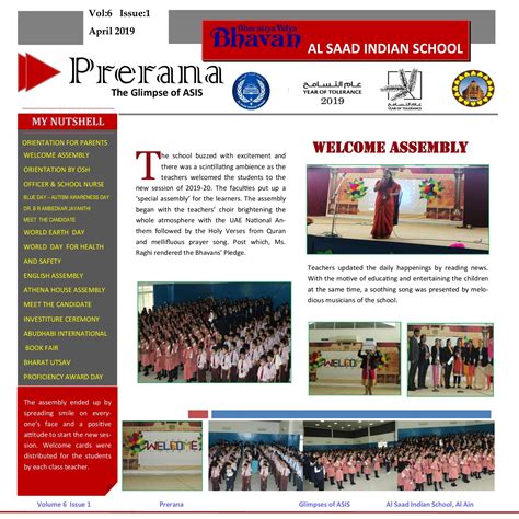 April 2019_Newsletter - Al Saad Indian School, Al Ain - Page 1 - 10 | Flip PDF Online | PubHTML5