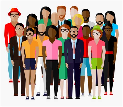 Crowd People Vector Flat , Png Download - Transparent People Vector Png, Png Download ...