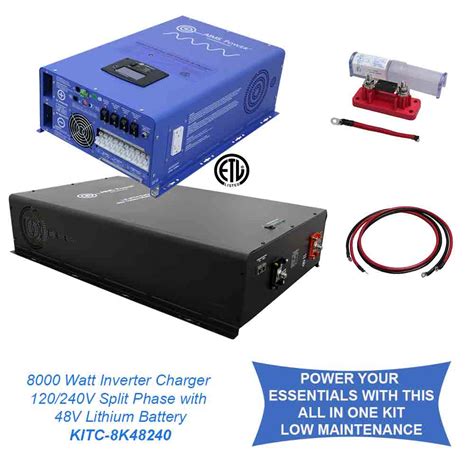 OFF GRID / BACK UP 8000 WATT PURE SINE INVERTER CHARGER 120/240V & 48V ...