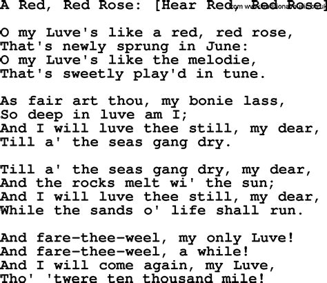 A Red, Red Rose [hear Red, Red Rose] - Rober Burns Songs and lyrics