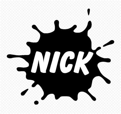 Nickelodeon Nick Splat Black & White Logo HD PNG | Citypng