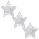 Set of 3 Openable Fillable Clear Plastic Star Christmas Ornaments DIY
