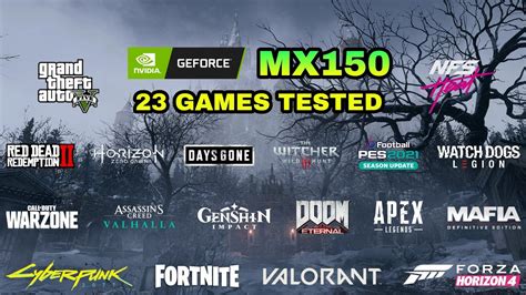 Nvidia GeForce MX150 Gaming Test ! 2021 - YouTube