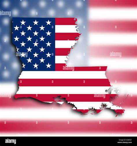 Map of Louisiana filled with the national flag Stock Photo - Alamy