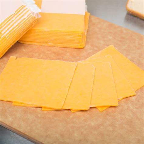 Great Lakes Cheese 1.5 lb. Yellow Mild Cheddar Cheese Slices - 6/Case