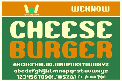 CHEESE BURGER Font | weknow | FontSpace