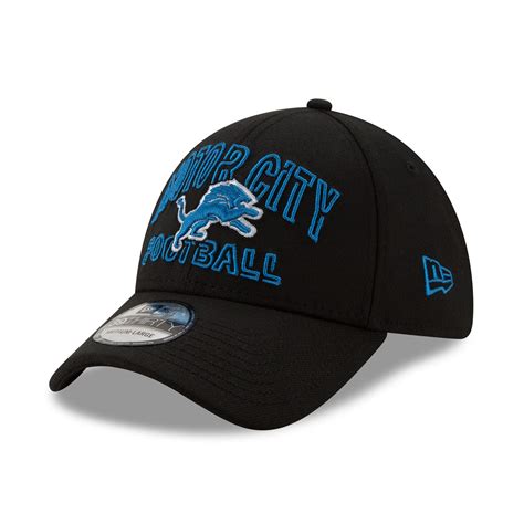 Men's New Era Black Detroit Lions 2020 NFL Draft City 39THIRTY Flex Hat