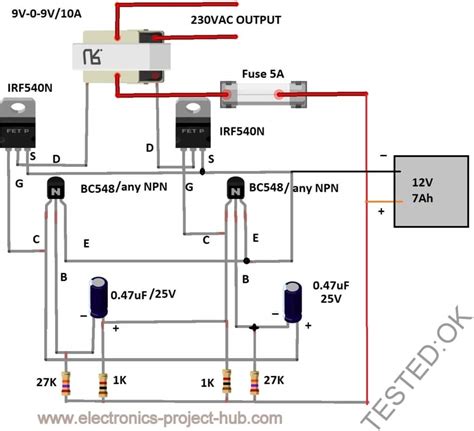 Simple Inverter Circuit Diagram Using Mosfet