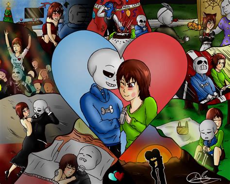 Sans x Chara by kDeA224 on DeviantArt