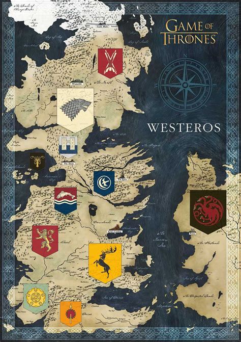 Game of Thrones - Map of Westeros, 500 Pieces, Buffalo Games | Puzzle Warehouse | Fogo e gelo, A ...