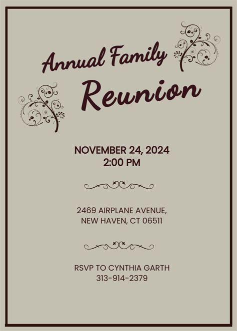 FREE Family Reunion Invitation Templates - Edit Online & Download ...