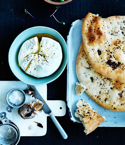 Overnight Afghan bread with labne and black garlic recipe :: Gourmet ...