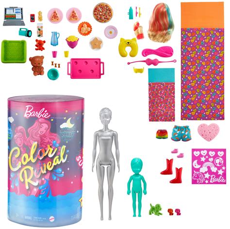 Barbie Color Reveal Slumber Party Fun Set, 50+ Surprises Including 2 ...