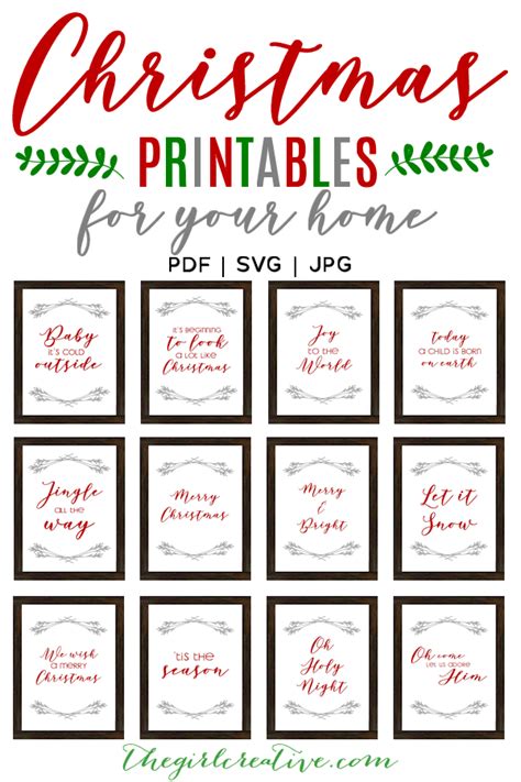 Christmas Printables for Your Home - The Girl Creative