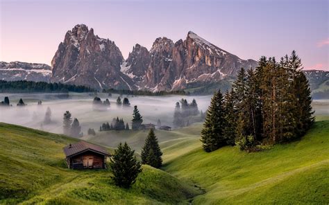 Dolomites Italy Foggy Mountains Wallpapers - Wallpaper Cave