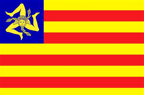 Flag of Sicily - what does it look like? What does it symbolise and mean? - BelSole