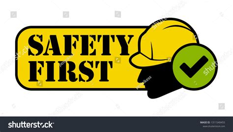 Construction Safety First Warning Sign Icon Stock Vector (Royalty Free ...