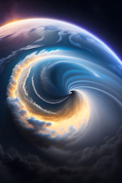 Premium AI Image | Aerial view of hurricane from space Weather cloud ...