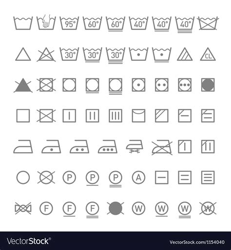 Laundry symbols Royalty Free Vector Image - VectorStock