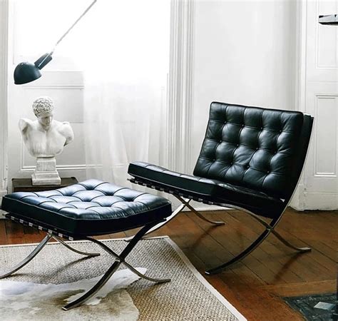 Barcelona Chair + Ottoman Black | Retro Living Furniture