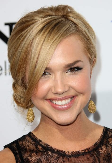 Arielle Kebbel Cute Loose Side Bun with Long Bangs - Hairstyles Weekly