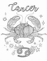 Cancer Zodiac Coloring Page sketch template