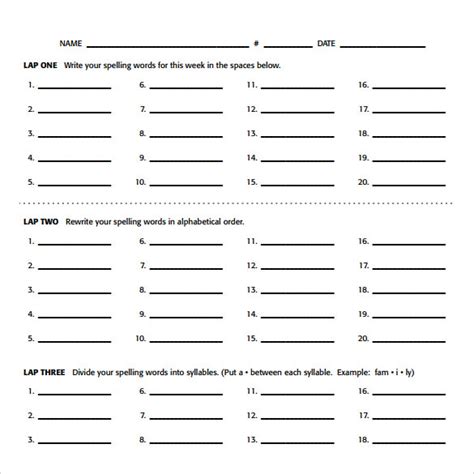 15 Spelling Test Templates to Download | Sample Templates