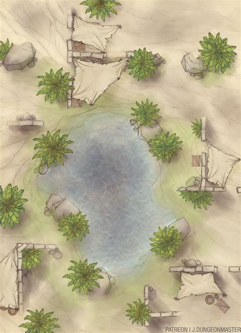 The Desert Oasis | J.Dungeonmaster on Patreon | Desert map, Dungeon ...