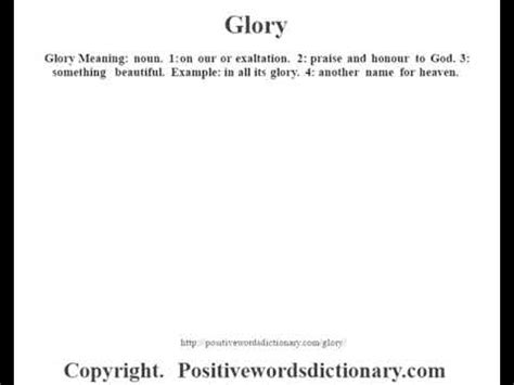 Glory definition | Glory meaning - YouTube