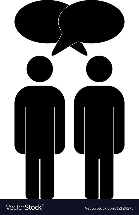 Two men silhouette talking Royalty Free Vector Image