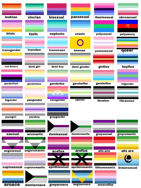 Lgbtqia flags with their labels – Artofit