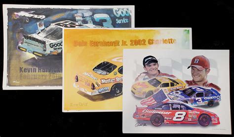 Lot - (3pc) NASCAR Art Prints, Signed Limited Edition Print