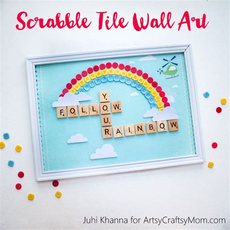 DIY Scrabble Tile Craft - Follow your Rainbow Nursery Wall art